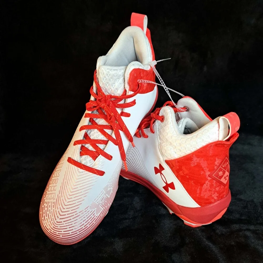 Under Armour Hammer MC 2.0 Men's Size 11.5 Red White 3027306-101 Football Cleats